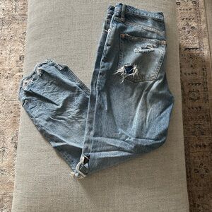 Distressed Free People Boyfriend Jeans